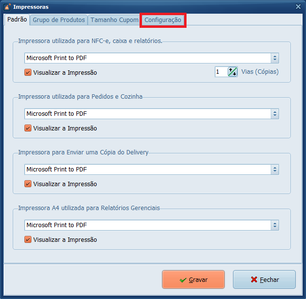 configuração-impressora | Datacaixa