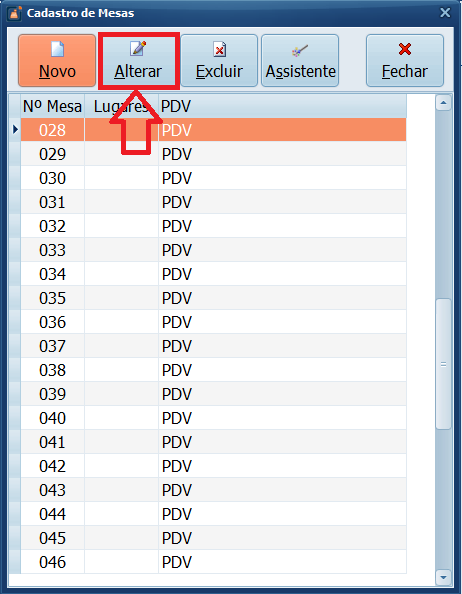 ALTERAR MESAS | Datacaixa ALTERAR MESAS