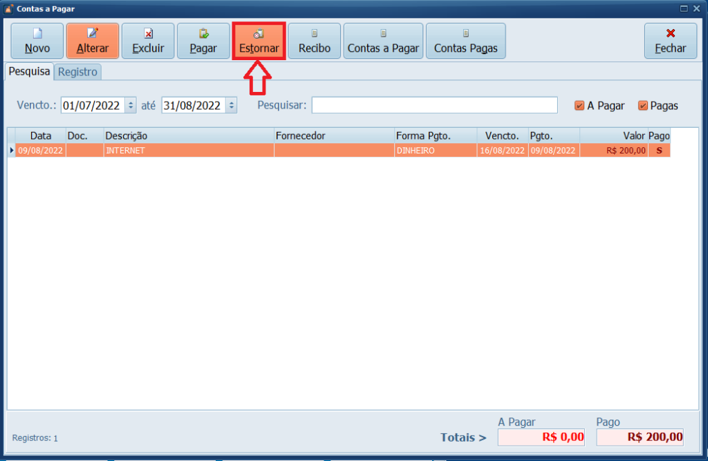 ESTORNAR CONTAS A PAGAR | Datacaixa ESTORNAR CONTAS A PAGAR