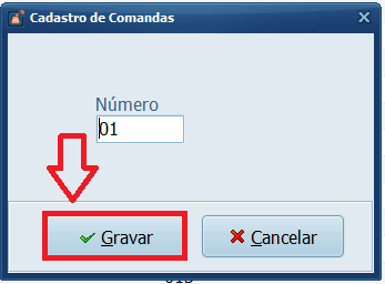 GRAVAR COMANDAS
