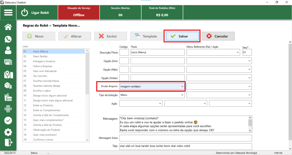 selecionar-cardapio | Datacaixa