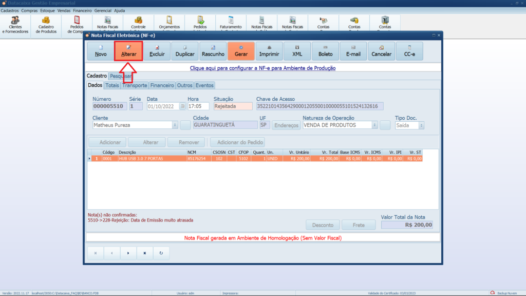 Alterar-228 | Datacaixa Alterar-228