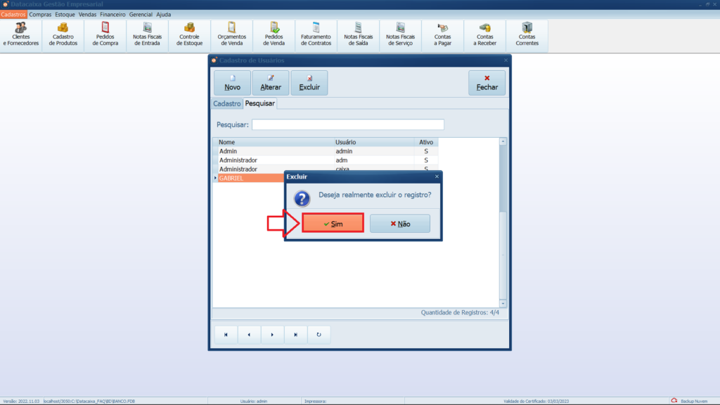Confirmar-Exclusao-de-usuario | Datacaixa