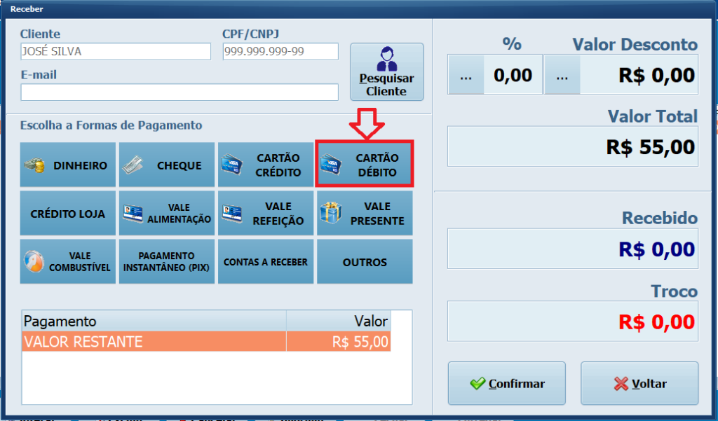 PEDIDO CARTÃO DÉBITO