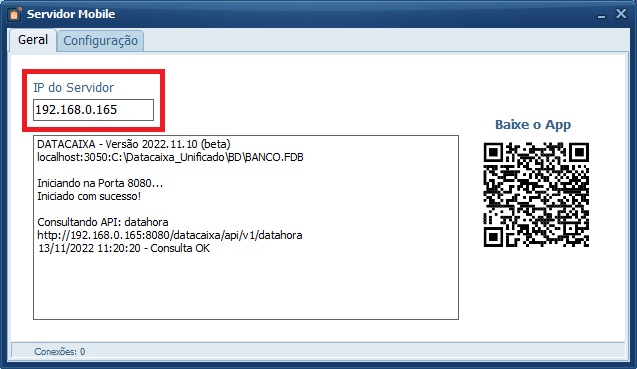 Servidor Mobile - IP do Servidor | Datacaixa Servidor Mobile - IP do Servidor