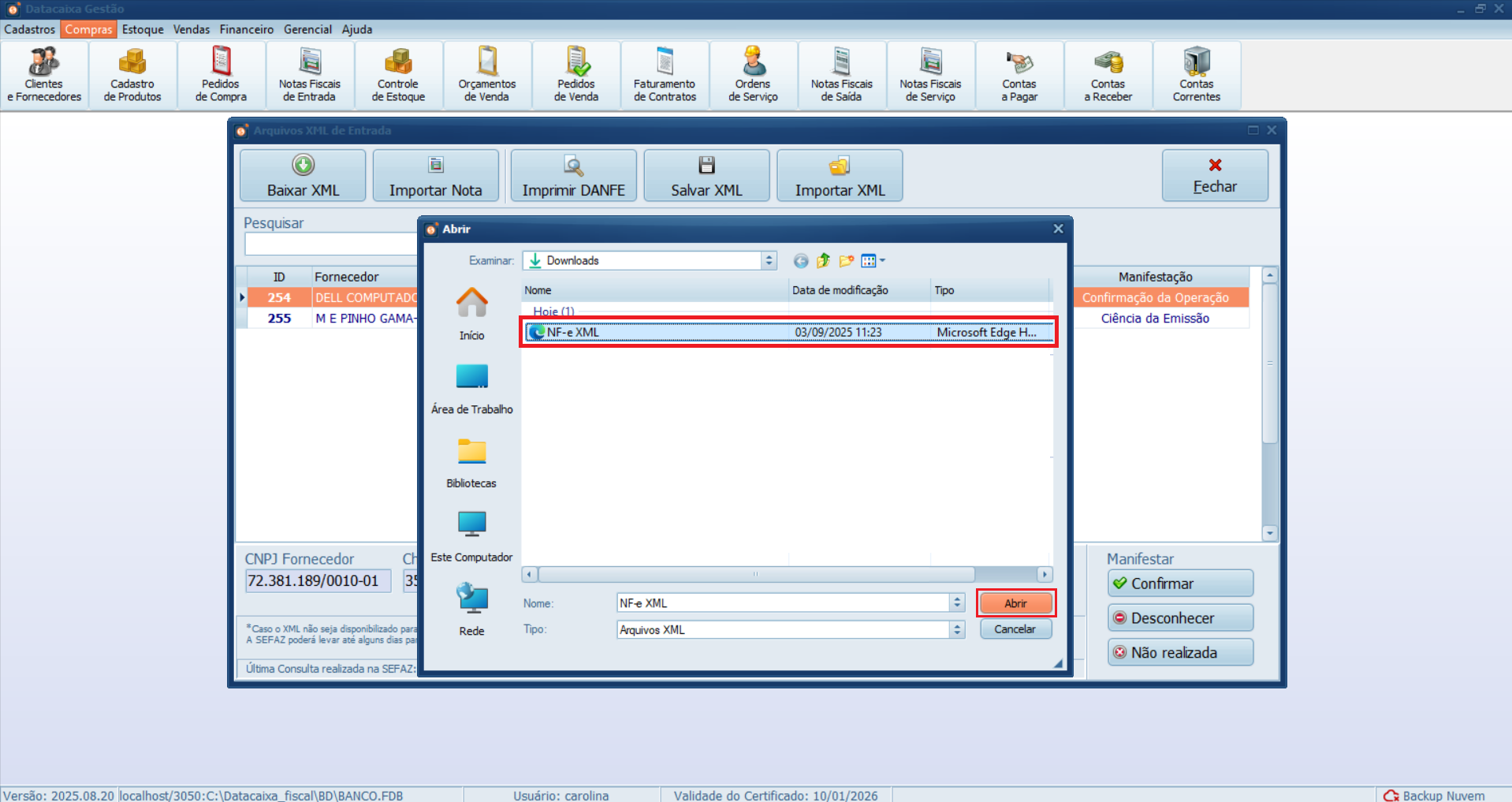 abrir-xml-nf-e | Datacaixa
