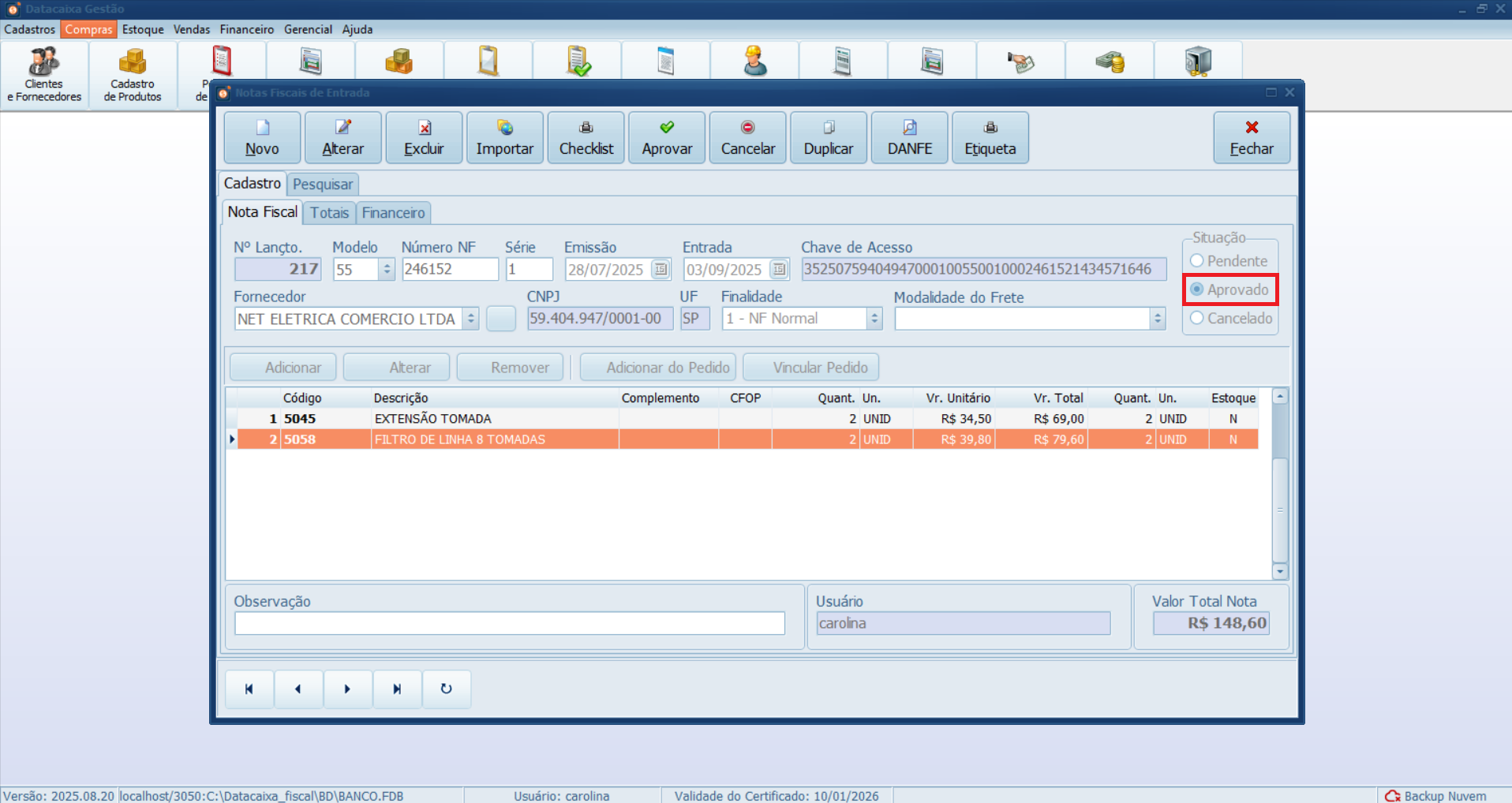 nf-de-entrada-aprovada | Datacaixa