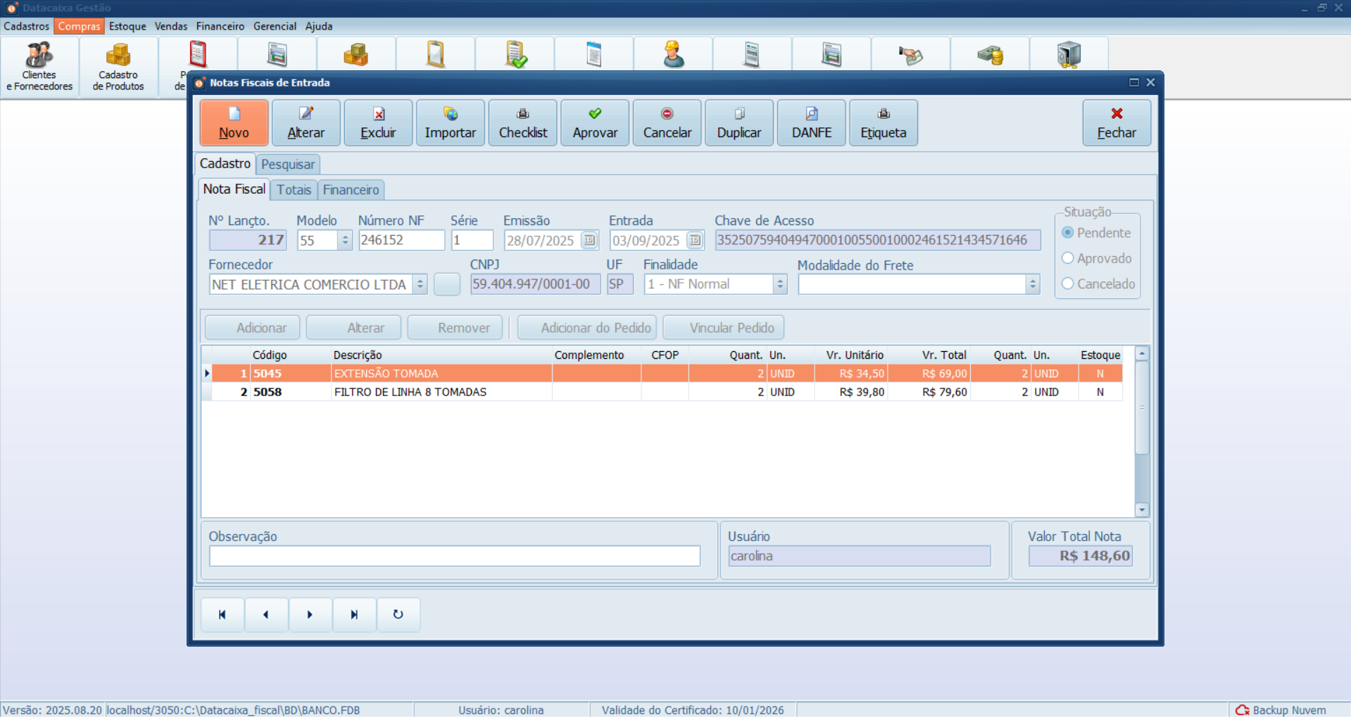 nota-fiscal-de-entrada-xml | Datacaixa