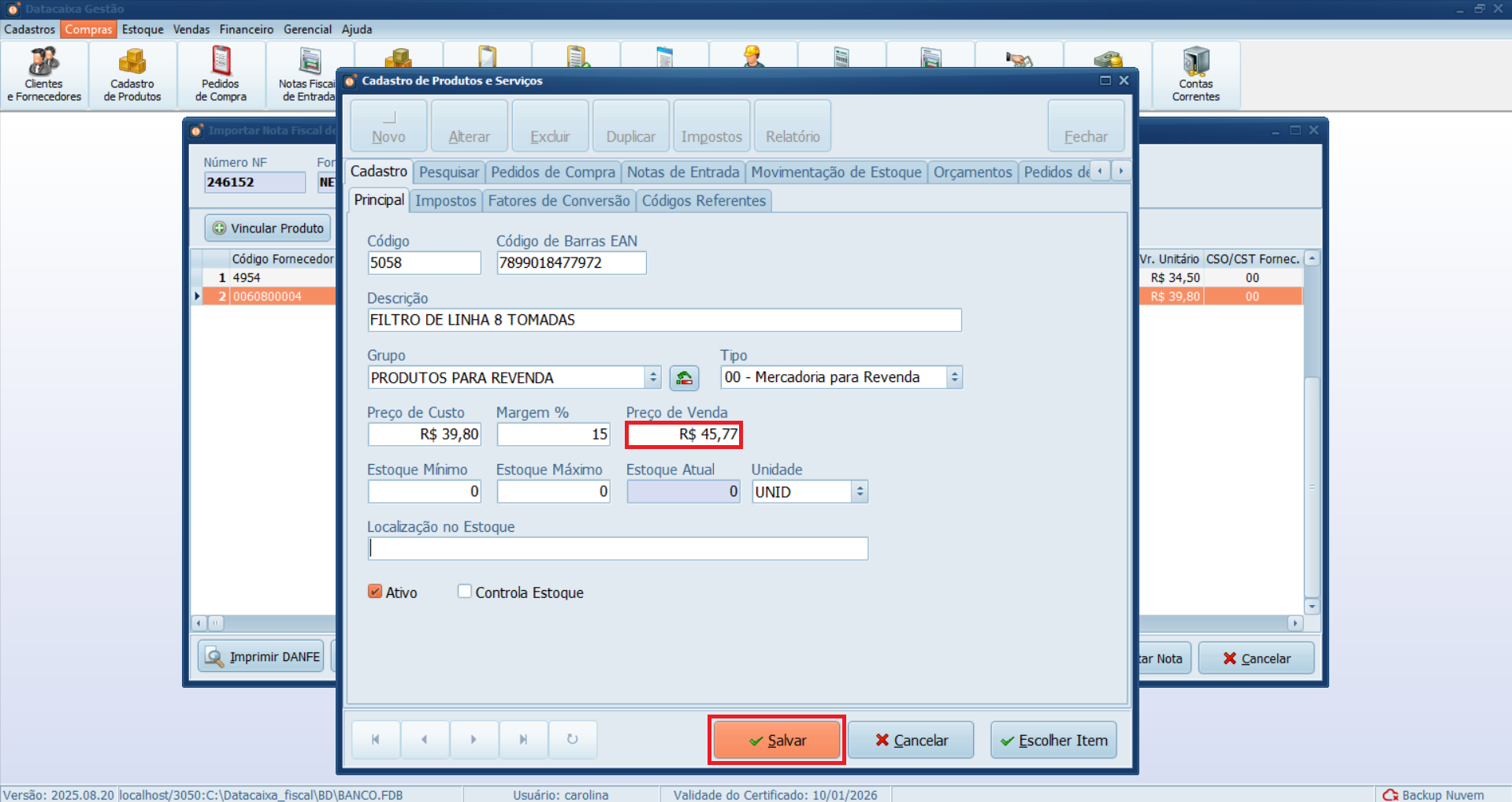 preço-de-venda-salvar-xml | Datacaixa