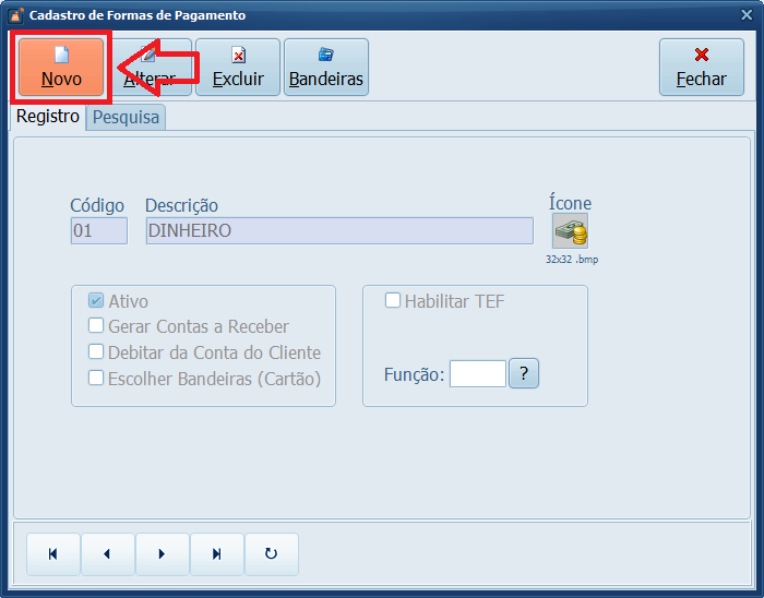 Forma Pagamento Novo