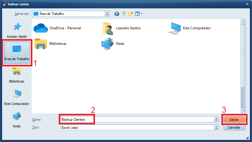 Cliente Backup Salvar