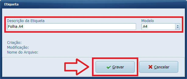 Etiqueta Novo Folha A4