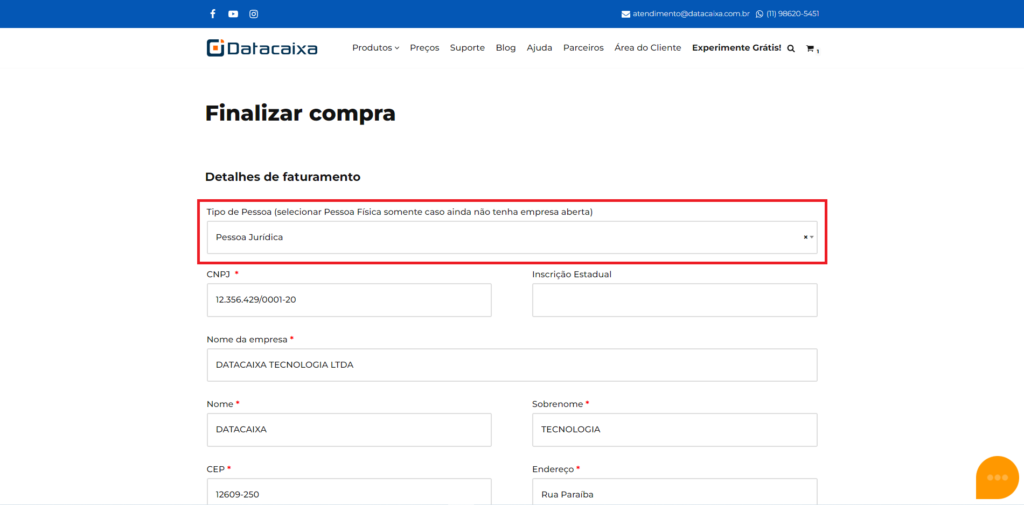 Informações de Compra