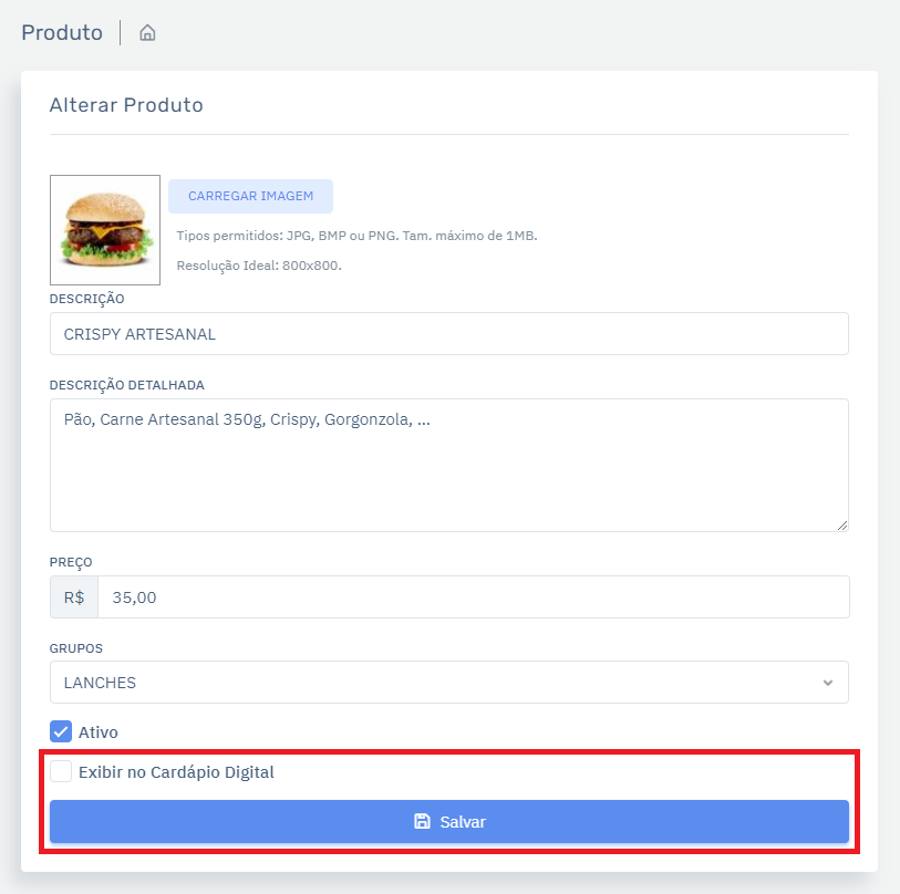 Produto-Exibir-no-Cardapio | Datacaixa