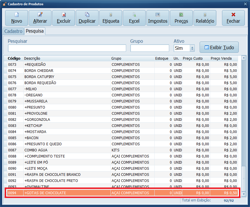 Complemento Alterado