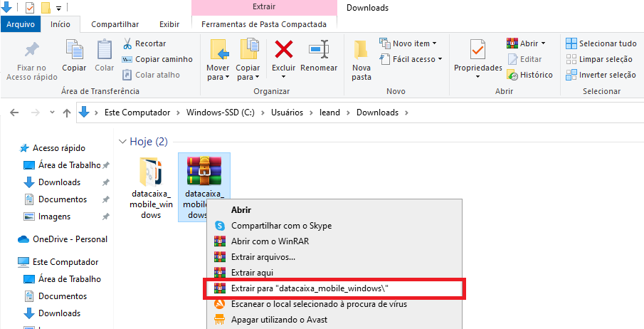 Extrair-para-datacaixa-mobile-windows | Datacaixa