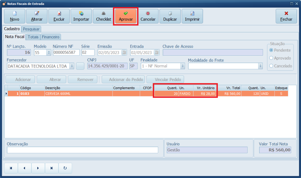 06-Aprovar-Entrada | Datacaixa