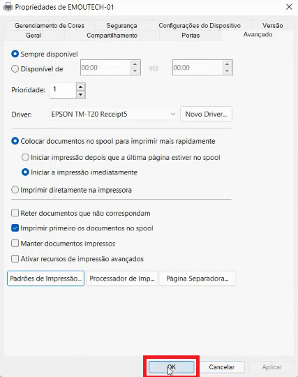11-Impressora-Propriedades-OK | Datacaixa