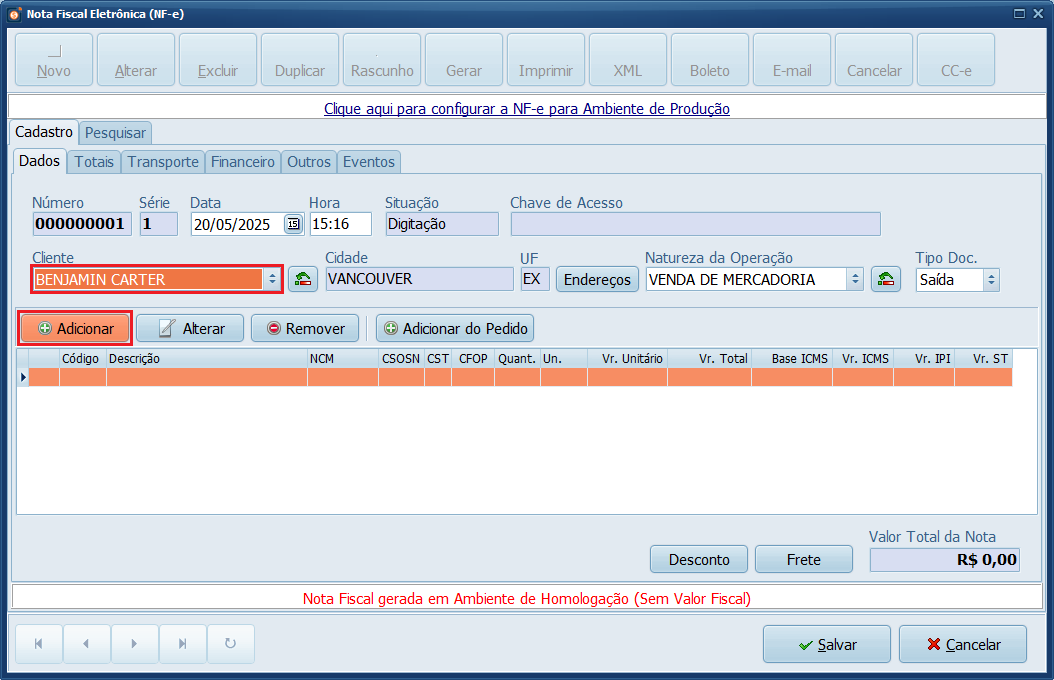 NF-e para o Exterior