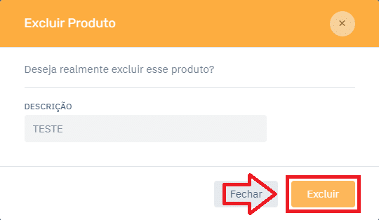 Excluir Produto Cardápio