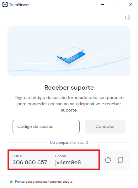 Sua ID e Senha Teamviewer | Datacaixa Sua ID e Senha Teamviewer