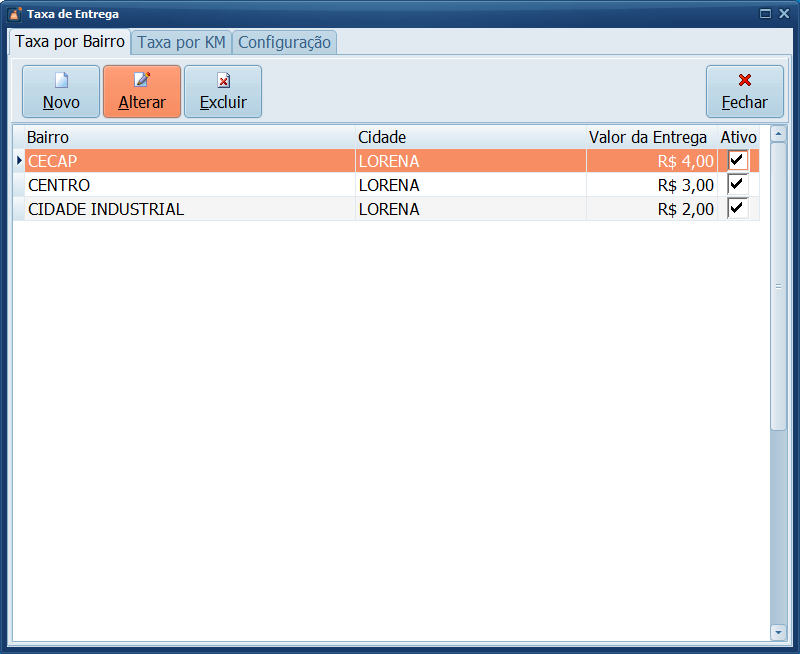 Taxa por Bairro Alterar | Datacaixa Taxa por Bairro Alterar