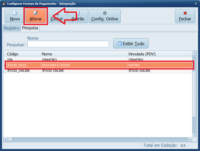 Alterar Vinculo Desconto iFood