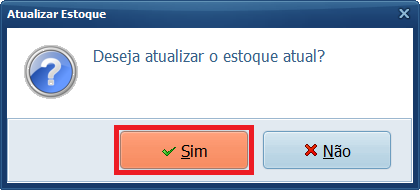 Atualizar Estoque Atual