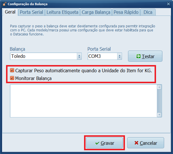 Capturar Peso Automaticamente