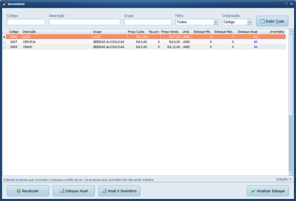 Inventário Atualizado