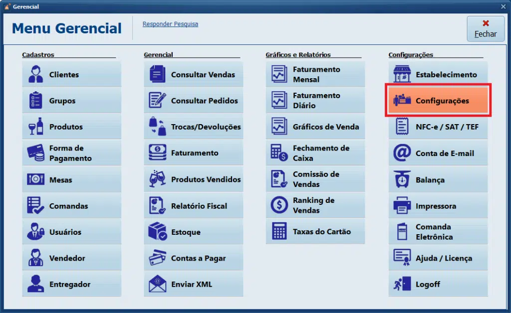 Configurações