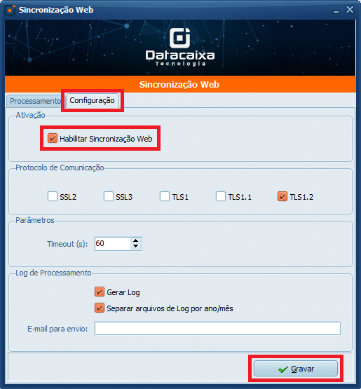 Habilitar Sincronização Web