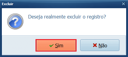 Sim para confirmar a exclusão | Datacaixa Sim para confirmar a exclusão