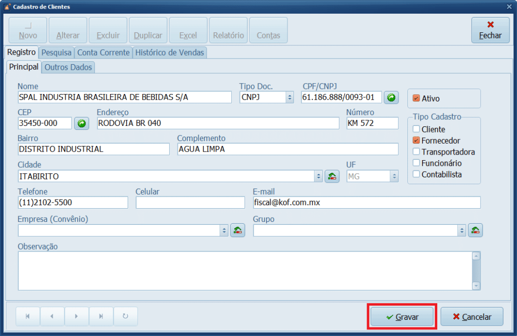 Atualizando Fornecedor | Datacaixa Atualizando Fornecedor