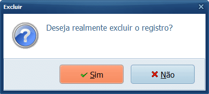 Deseja realmente excluir o registro?