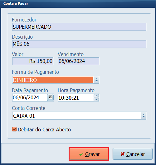 Gravar_Contas-a-Pagar | Datacaixa