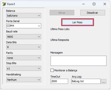 Ler Peso da Balança