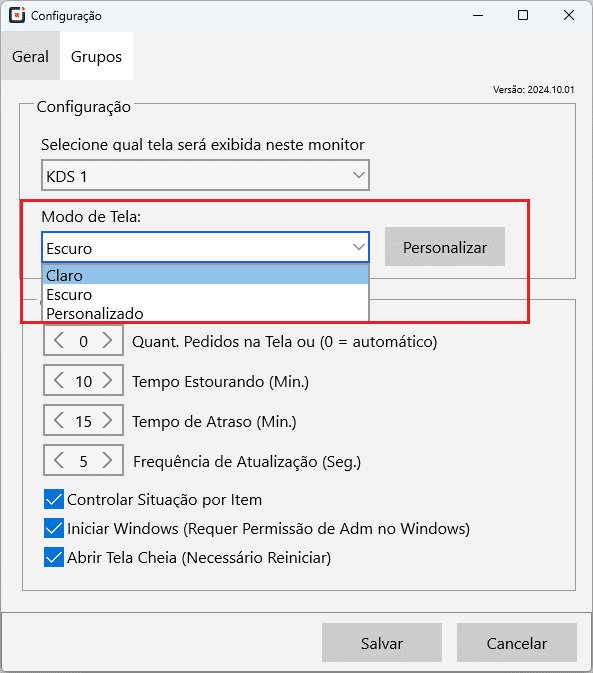 Modo de Tela_KDS_ | Datacaixa