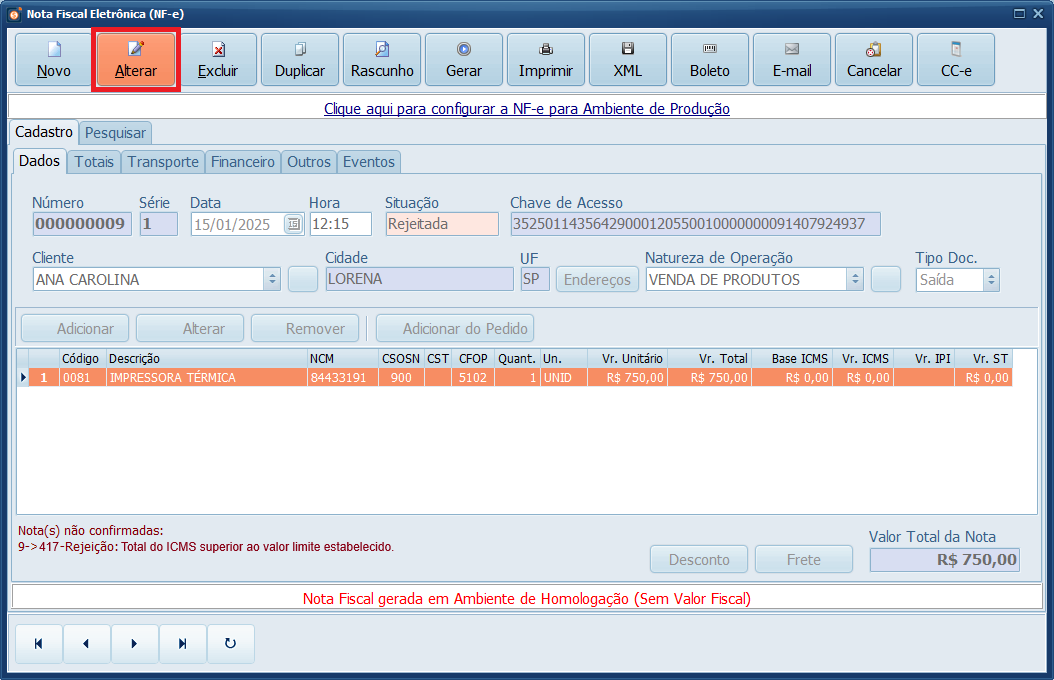 Alterar_NFe_Gestão_Reijeicao_417 | Datacaixa