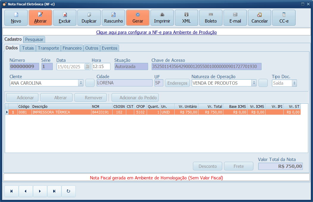 Autorizada_NFe_Rejeição_417_Gestao | Datacaixa