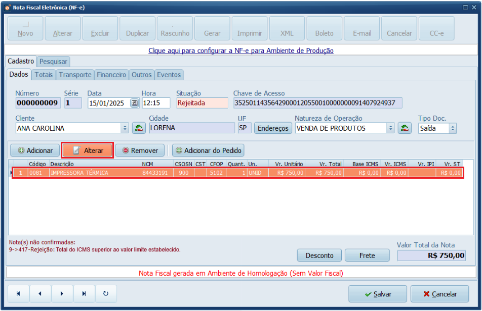 Rejeição_417_Alterar_Item | Datacaixa
