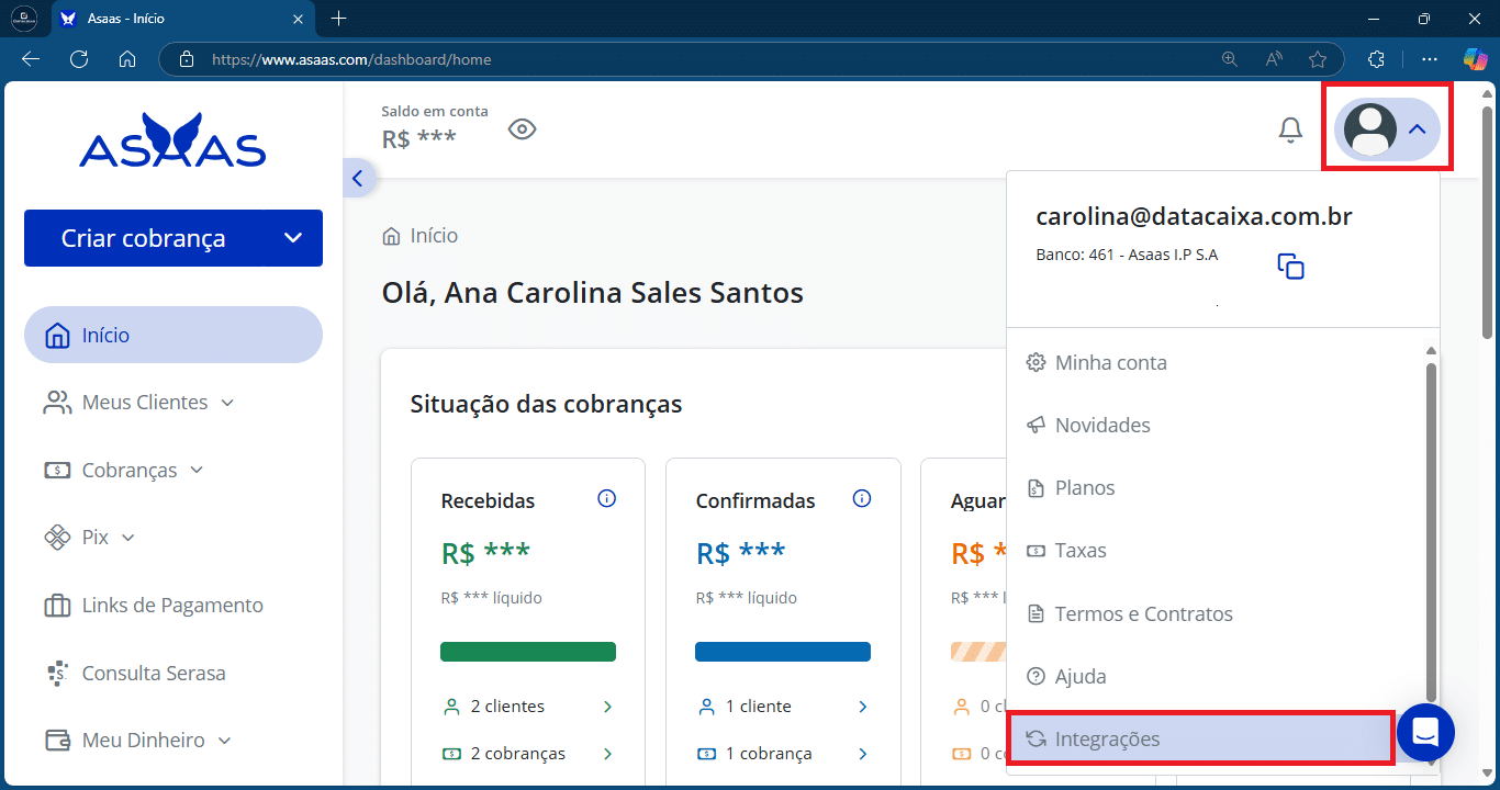 Webhook > Integrações