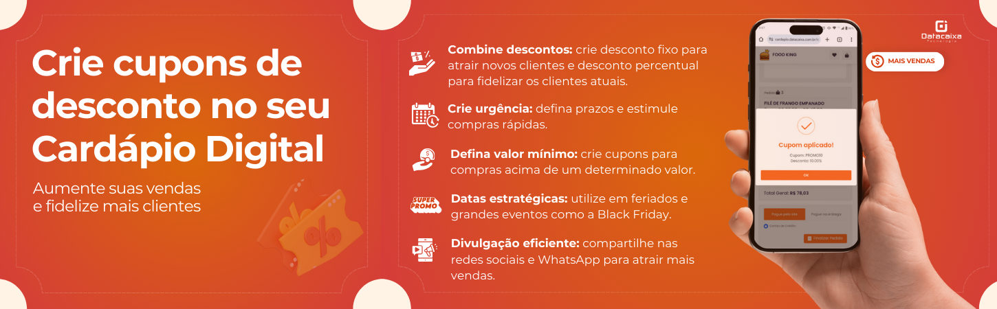 Cupons de Desconto Cardápio Digital_Datacaixa | Datacaixa