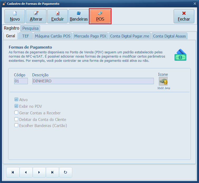 Cadastro de Forma de Pagamento_POS | Datacaixa