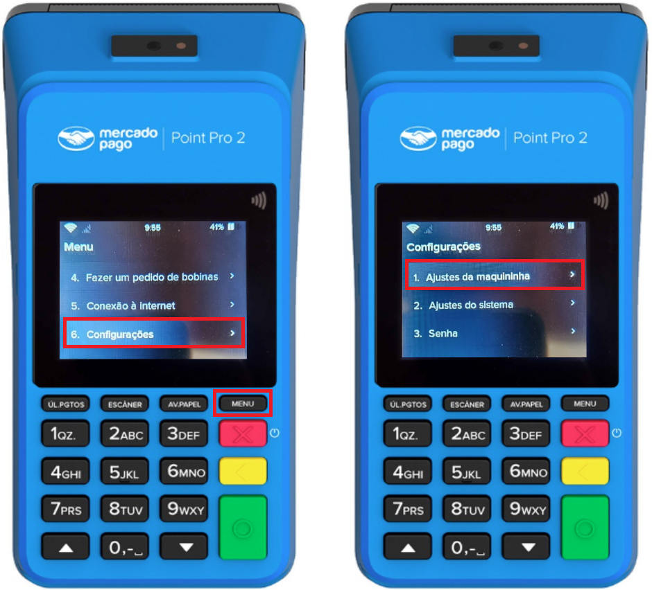 Configurações_Ajustes da maquininha_POS_Mercado Pago | Datacaixa
