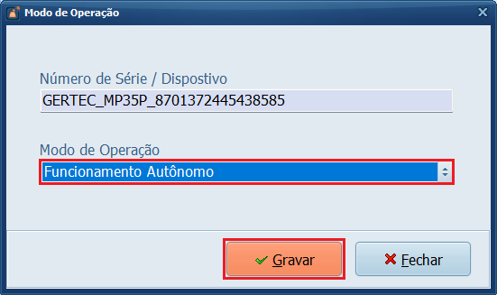 Funcionamento Autônomo_Gravar | Datacaixa