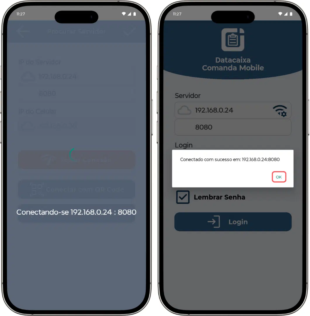 Datacaixa Comanda Mobile - Conexão com Servidor
