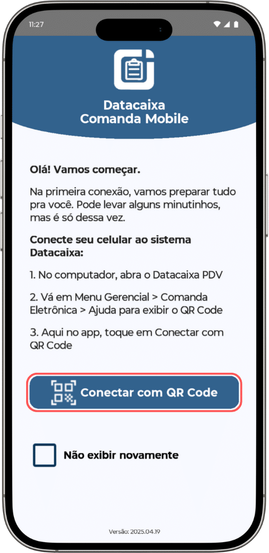Datacaixa Comanda Mobile - Conectar com QR Code