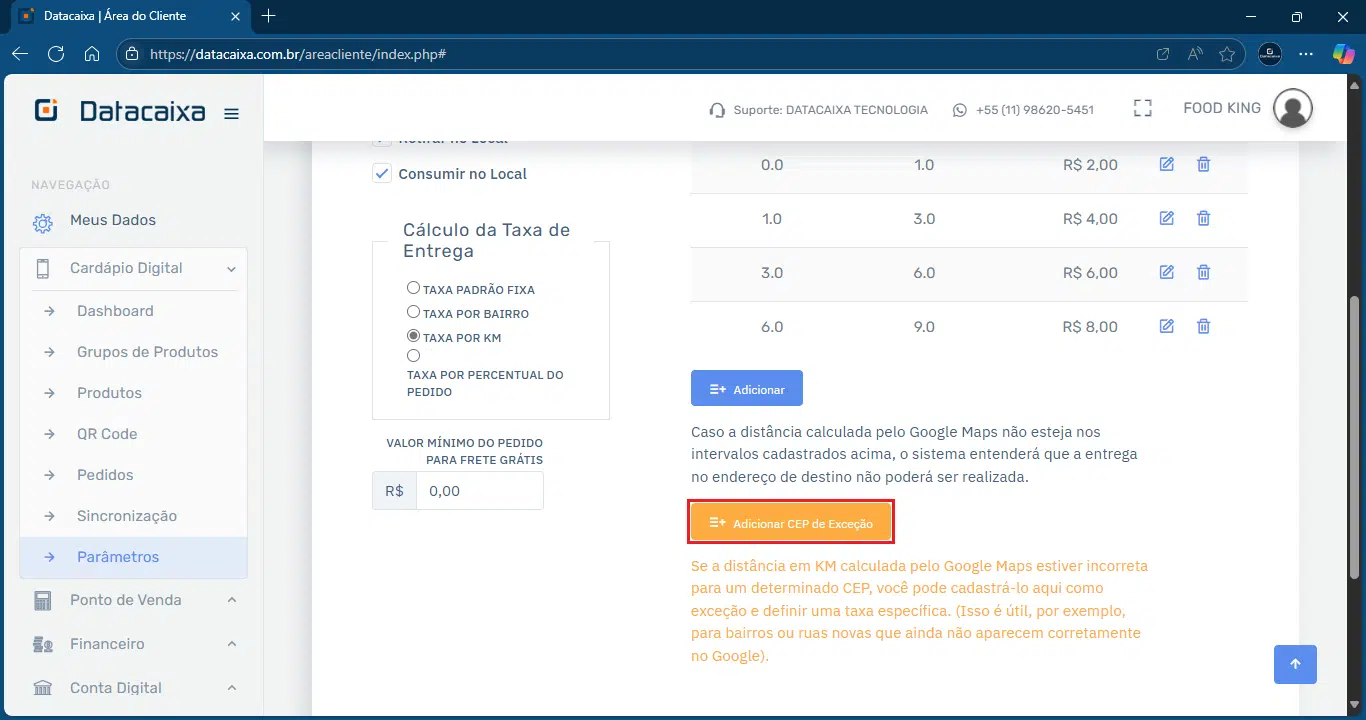 CEP de Exceção