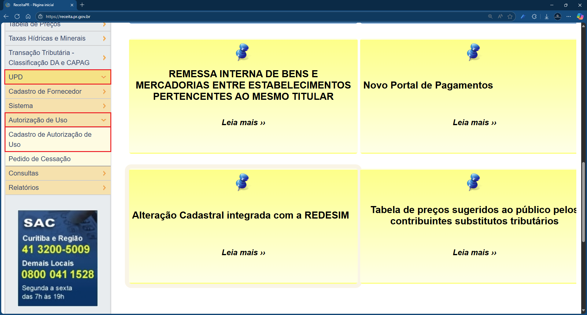 UPD_Autorização de Uso_Cadastro de Autorização de Uso_PR | Datacaixa cadastro de autorização de uso